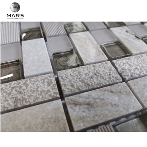 Marble Stone And Glass Mosaic Tile For Border Bathroom Floor