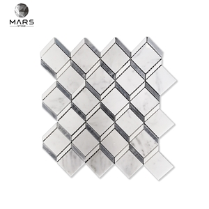 White 3D Marble Stone Mosaic Tile For Shower Room Wall