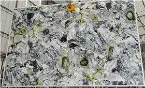 Luxury Polished Ice Green Marble Slab