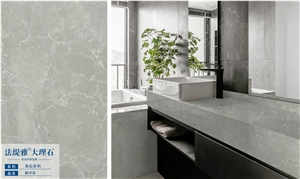 Light Grey Artificial Marble Wall And Vanity Top 