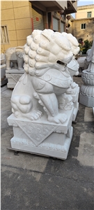 Top Quality White Lions Sculpture Hotel Landscape Statues