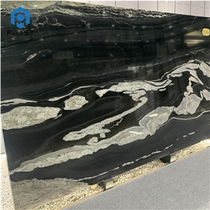 Black And White Quartzite Slabs For Countertop And Table Top