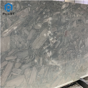 Good Quality Fossil Grey Marble Slabs For Kitchen Countertop