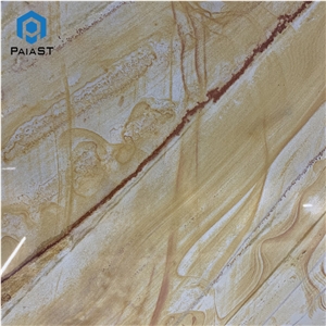 Luxury Natural Golden Quartzite Slabs For Hotel Wall Design