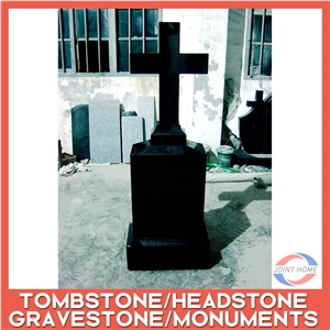 Cheap Russia Style Tombstone, China Black Granite Headstone