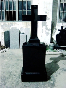 Cheap Russia Style Tombstone, China Black Granite Headstone