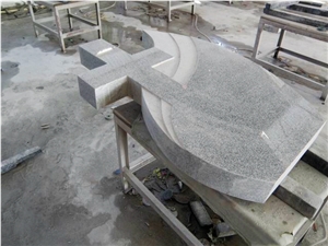 China Juparana Poland Tombstone, Grey Granite Monument