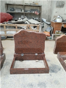 Ivory India Simple Design Red Granite Tombstone Headstones