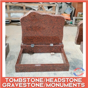Wanga Red Granite Single Heart Shaped Monument Tombstone