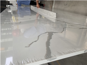 Calacatta White Artificial Quartz Slabs Engineered Surface