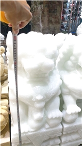 Big White Marble Lion Statue