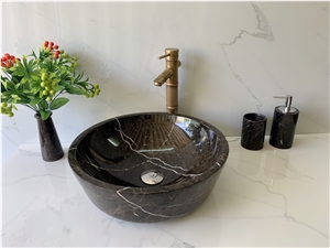 Black Marble Bathroom Sink From Vietnam