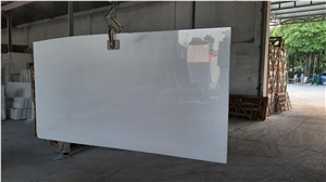 Grade A Crystal Pure White Marble Super White Slab