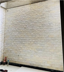 Milky White Marble Split Chiseled Wall Panel 