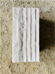 Milky White Marble Split Chiseled Wall Panel 
