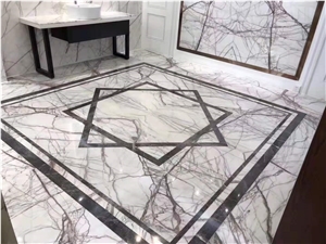 Ice Pearly White Marble Tiles Slabs For Washroom 