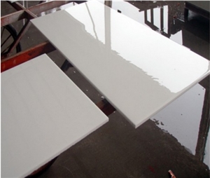 Pure White Nano Glass Marble  Artificial Marble Floor Tiles