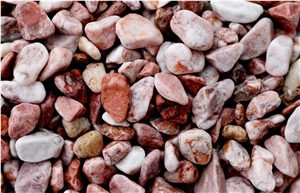 Tumbled Pink Pebble Stone For Landscaping