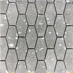 Bowling Grey Terrazzo Tile Kitchen Backsplash Wall Mosaic 