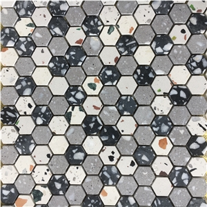 Mixed Terrazzo Kitchen Wall Mosaic Stone Backsplash Tile