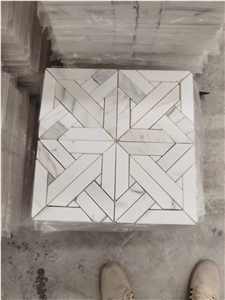 1" Hexagon Black Marble Mosaic Design Marquina Kitchen Tile