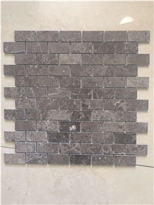 Black Andesite Chevron Wall Mosaic Design Backsplash Tile