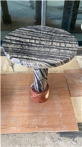 Black Marble Furniture Noir Sahara Dining Cafe Table Top