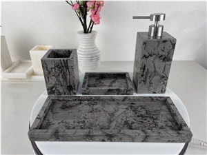 Black Marble Soap Dish Towel Holder Kenya Black Dispenser 