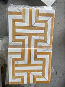 Carrara Chevron Mosaic Wall Tile Honey Onyx Floor Pattern