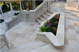 Limestone Terrace Floor Walkway Paver French Limestone Steps