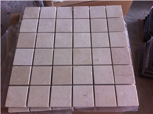 Marble Backsplash Mosaic Crema Marfil 2X2 Kitchen Floor Tile