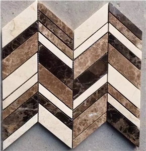 Marble Chip Mosaic Design Volakas French Pattern Floor Tile