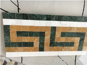 Marble Mosaic Border Verde Guatemala Skirting Floor Border