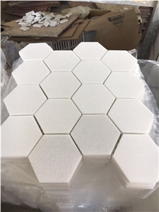 Marble Mosaic Design Crema Marfil Hexagon Kitchen Floor Tile