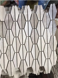 Marble Mosaic Floor Design Pattern White Wood Hexagon Tile 