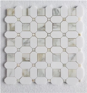 Marble Water-Jet Mosaic Design Pearl Shell Backsplash Tile 