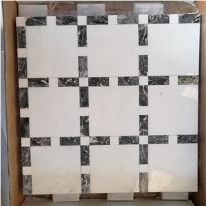 Marquina Hexagon Mosaic Design Carrara Square Floor Pattern 
