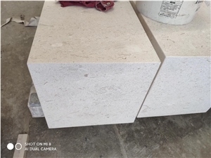 Office Stone Table Top  White Travertine Corner Cafe Table