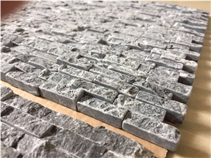 Tumbled Split Nero Marquina Brick Backsplash Mosaic Tile