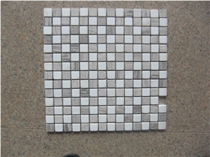 Tumbled Wooden White Floor Mosaic Design Volakas Wall Tile 