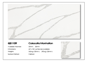 Calacatta Manhattan Artificial Carrara Quartz Stone Slab 