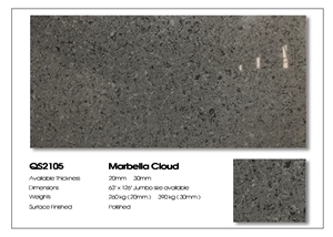 Marbella Cloud Quartz Slabs,Engineered Stone