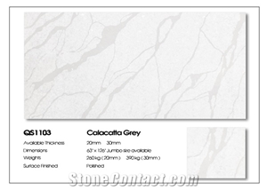 VG 1403 Calacatta Grey Quartz Stone Artificial
