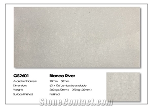 VG 2601 Bianco River Artificial Quartz Stone Slab 