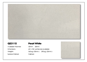 VG 3302 Pearl White Quartz Stone Slab
