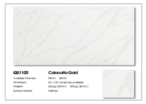 VG1102 Calacatta Gold Artificial Quartz Slabs