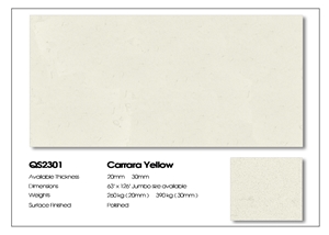 VG2301 Artificial Carrara Quartz Stone Slab Calacatta
