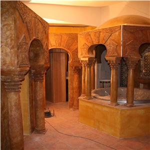 Brown Marble Corinthian Columns For Bathroom