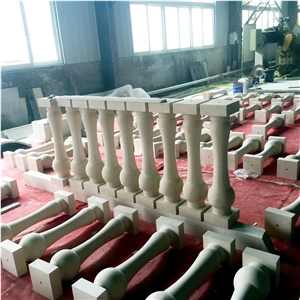 Limestone Balustrade With French Wood Teak From Portugal