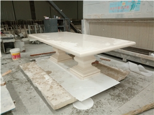 Rectangle White Liemstone Table